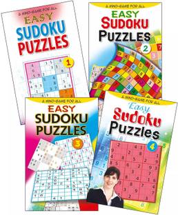 Set Of 4 Sudoku Puzzles Books Easy