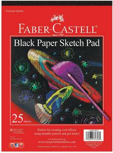 FABER-CASTELL Black Paper Pad 9" X 12" 25 sheets Sketch Pad