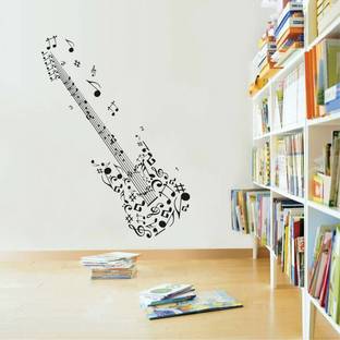 Flipkart SmartBuy 78 cm Wall Decals ' Musical Guitar ' Wall Stickers Self Adhesive Sticker