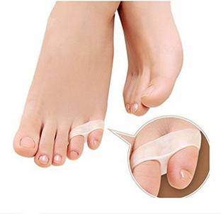 AlexVyan 1 Pair Double Hole Universal Size Silicone Gel Foot Fingers