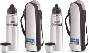 MILTON Thermosteel Flip Lid 500 ML Flask (24hrs Hot & 24hrs Cold) Pack Of 2 500 ml Steel Bottle