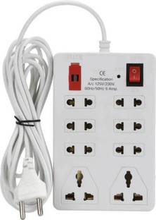 D-DEVOX Socket Surge Protector (White) 8  Socket Extension Boards