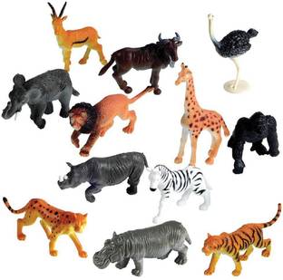 Toyswala Wild Animals Figures Set for Kids - Medium (Pack of 12)