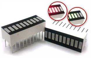 Electrobot 10 Segment Super Bright Red LED Bar Graph For DIY Arduino Projects (2 Pcs) Display Lights Electronic Hobby Kit