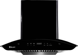 Seavy Ciaz Black Titanium Steel 60cm Auto Clean Wall Mounted Black/ Glossy Finish 1200 CMH Chimney