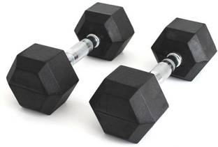 Proactive 12.5kg PAIR (12.5kg * 2pcs.= 25kg) Professional HEX Shape Premium Quality Rubber Fixed Weight Dumbbell