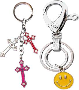 MGP FASHION Jesus Cross With Locking Smiley Emoji Cartoon Key Chain