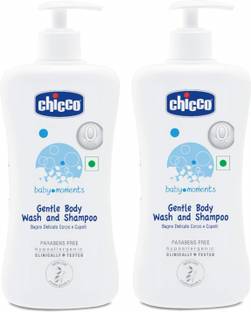 Chicco Baby Moments Gentle Body Wash and Shampoo, 500ml X2 = 1000ml