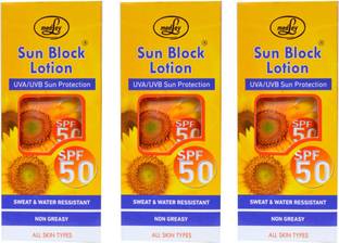 MEDLEY Sunscreen - SPF 50 SUN BLOCK LOTION-SPF 50(PACK OF 3)