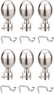 Bzcarts Silver Rod Rail Bracket, Curtain Hooks, Curtain Knobs Metal