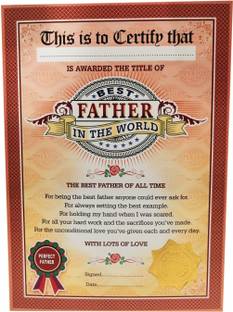 Northland Best Father in World Certificate - Unique Gifts for Father Greeting Card