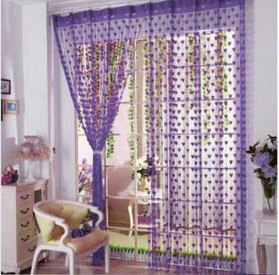 Panipat Textile Hub 210 cm (7 ft) Net Door Curtain (Pack Of 2)