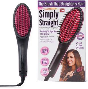 FELICAR Simply Straight Ceramic Hair Straightener Brush SSMC4 With LCD display and Temperature control - Hair Straightener Brush
