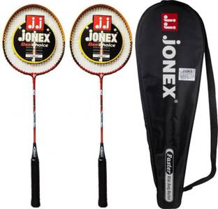 JJ Jonex FASTER BADMINTON PACK OF 2 Multicolor Strung Badminton Racquet