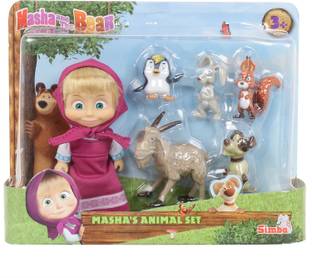 SIMBA Masha And Her Animal Friends Rabbit, Squirrel, Penguin, Dog and Goat