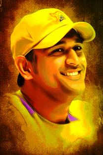 Indian captain MS Dhoni Decorative Extra Large Fine Art Print