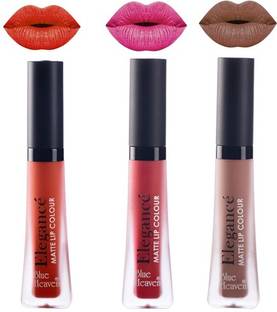 BLUE HEAVEN Elegance Matte Lip color Waterproof, Long lasting, Combo, Pack of 3 (Shades-4,9,11)