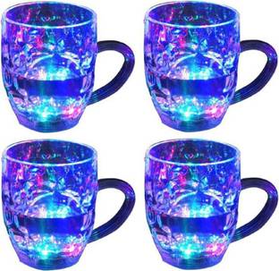 De-Ultimate 7 Led Colour Changing Liquid Activated Cup for Home Parties Set Of 4 Plastic Beer Mug