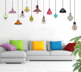 Decal O Decal 1 cm Hanging Lamps ' Wall Stickers (PVC Vinyl,Multicolour) Self Adhesive Sticker