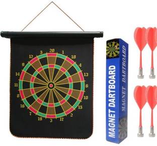 Capital O Double Faced Portable, Foldable High Quality Magnetic Dart Game With 4 Colourful Non Pointed Darts. Strong Magnetic Hold And Darts Stick Archery Kit Dart Board Board Game Dart Board Game