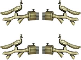 Bzcarts Gold Curtain Knobs, Rod Rail Bracket, Curtain Hooks Metal
