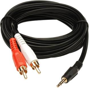 Bhani  TV-out Cable 3.5mm Stereo Audio Male to 2RCA Male (EP to 2RCA) 3 Yards - Connects Mobile and Home Theater