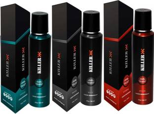 KILLER Ocean, Wave, Strom (150ml Each) Deodorant Spray  -  For Men & Women