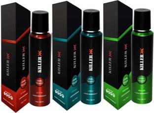 KILLER Storm, Ocean, Marine (150ml Each) Deodorant Spray  -  For Men & Women