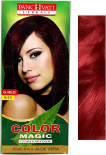 panchvati Herbal Jojoba & Aloe vera 6/15 Magic Cream Hair Color , Red