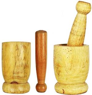 Rolimoli Wooden Okhali and Musal for kitchen okhli for kitchen combo pack Wood Masher