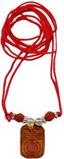 Takshila Mahamrityunjay Raksha Kavach Pendant Blessed and Energized Mahamrityunjay Pendant Quartz Stone, Dori Necklace