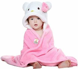 BRANDONN White, Pink Free Size Bath Robe