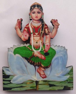 Multicolor Vils Goddess Shri Kanchi Kamashi & Bala Tripura Sundari Divine Holy Blessing Wood Plastic Statue/Photo Frame Cutout with Backstand for Pooja/Gift Size: 3 inch X 6 inch