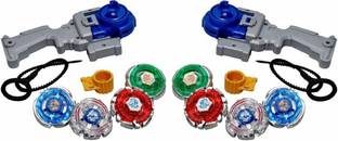 CrazyBuy 8 in 2 Beyblades Metal Fighter Fury with Metal Fight Ring