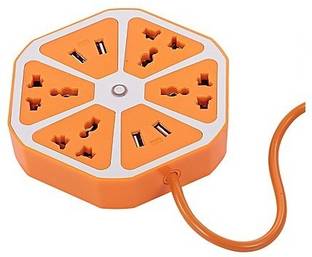 TELESHIELD Mobile Charging USB Power Hub ( Orange-13 ) 8 A Three Pin Socket