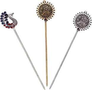 V L INTERNATIONAL Designer Metal Bun Stick Juda Stick for Women Bun Stick Hair Accessories Bun Stick