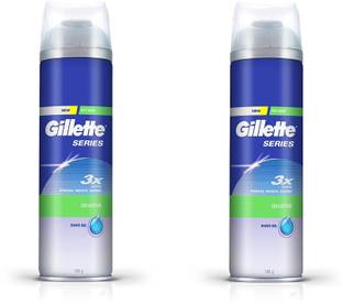 Gillette Series Sensitive Skin Pre Shave Gel, 195g X 2 = 390g, Pack of 2