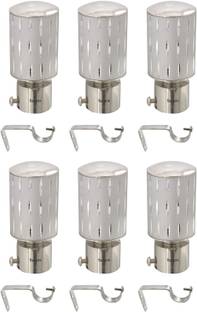 Bzcarts White Curtain Knobs, Rod Rail Bracket, Curtain Hooks Metal