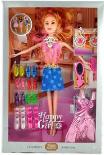 ELEKTRON  TOYS HAPPY GIRL DOLL SERIES WITH DOLL DRESSES SET FOR KIDS 