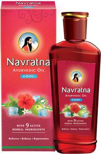 Navratna Ayurvedic Cool Oil|With 9 Ayurvedic Herbs |Relieves Headache, Fatigue Hair Oil
