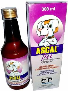 अलेम्बिक Ascal Pet Syrup 300ml Vanilla Flavour Helps in bone growth पेट हेल्थ सप्लीमेंट्स