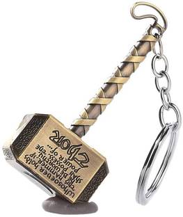 RAJ Thor Hammer Thor Metal Thor Golden Key Chain