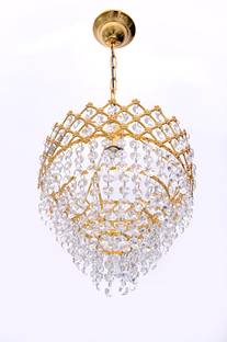 Prop It Up precious crystals, round shaped pendant/hanging small chandelier celling light with as four/K-9 crystals, led pendant light bulb not included Chandelier Ceiling Lamp