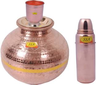 Shivshakti Arts Copper Grocery Container  - 7 L