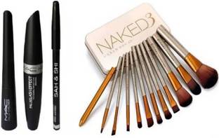 Sah&Shi Eyebrow Pencil & (Mac 3in1) & Urban Decay naked 3 makeup brush set of 12