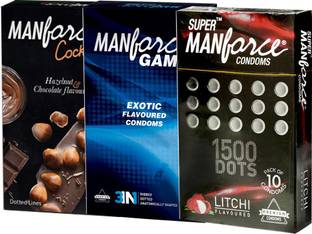 MANFORCE COCKTAIL, GAME AND LITCHI WITH 3 IN 1 Condom