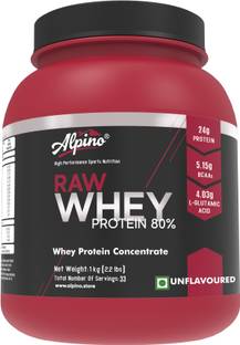 ALPINO Raw Whey Protein 80% - 1kg / 2.2lb (Unflavoured) Whey Protein