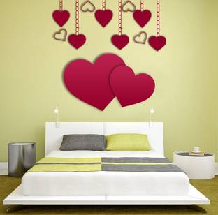 Decoration Stickers 30 cm Pink Heart Self Adhesive Sticker