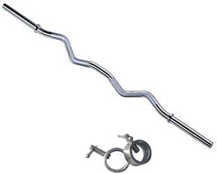Dinetic 3 ft. Curl Rod with 2 Steel Locks Weight Lifting Bar