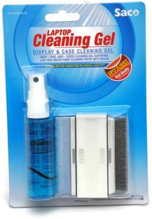 Saco Cleaning Gel with Microfiber Wiper & Brush for Computers